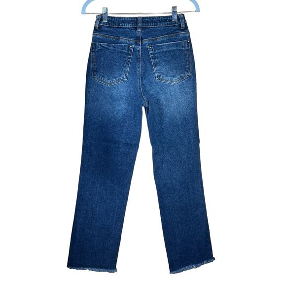 a loves a Women’s High-Rise Medium Wash Straight Leg Fringe Hem Jeans 27 EUC - Picture 7 of 16